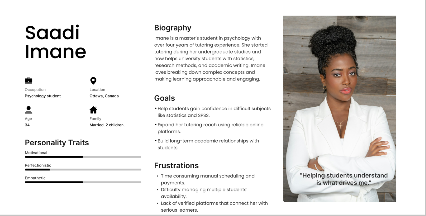 Persona Saadi Imane — Graduate Tutor